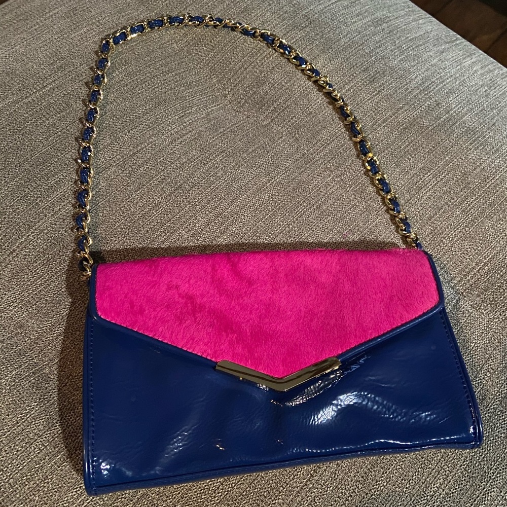 Gianni Bini Blue/Pink/Gold Handbag